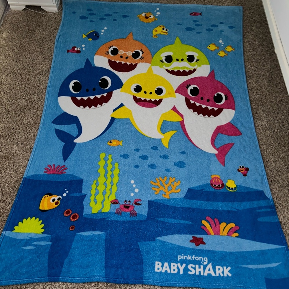 Baby Shark Plush Twin Size Blanket